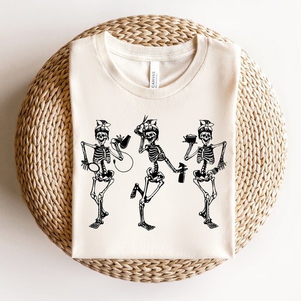 Hairstylist Skeleton Shirt, Hairdresser Skeleton Shirt, Halloween Party Shirt, Welcome Halloween Shirt, Adventure Shirt, Scary Movie Shirt