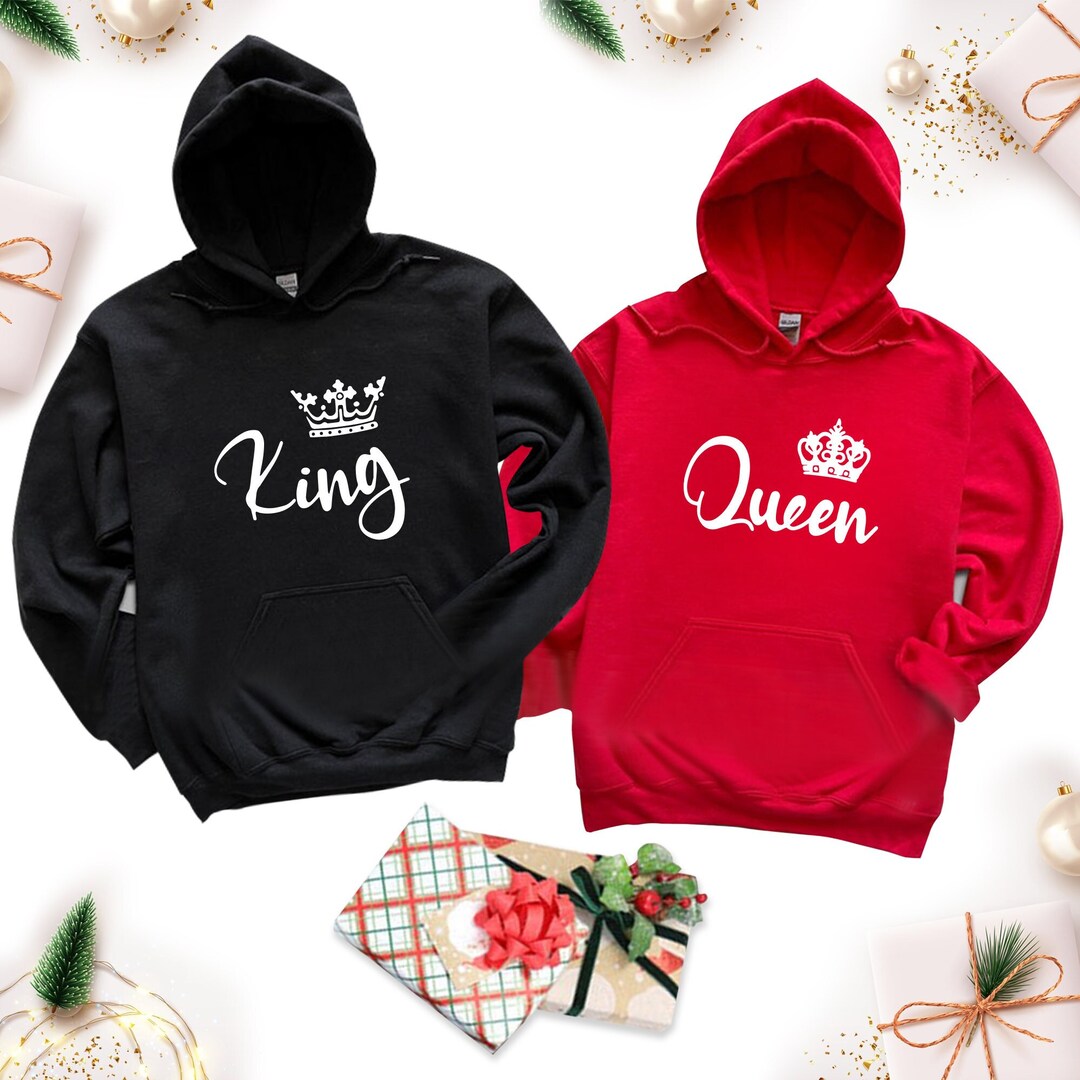 King And Queen Couples Hoodies In Various Colors For Couples - Foto 9