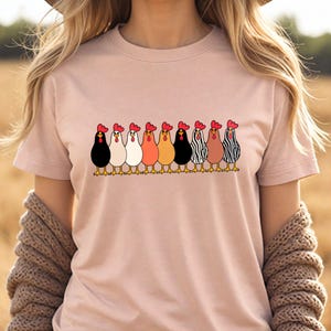 Happy Hens T-Shirt, Funny Chicken Lover Graphic Tee, Farm Animal Hen Design Shirt, Backyard Poultry Gift Idea