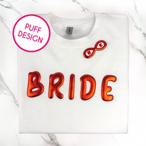 Sudadera de novia personalizada de hojaldre metálico, regalo personalizado de hojaldre para novia, novia en relieve para ser regalo, regalo de despedida de soltera de hojaldre, sudadera de señora