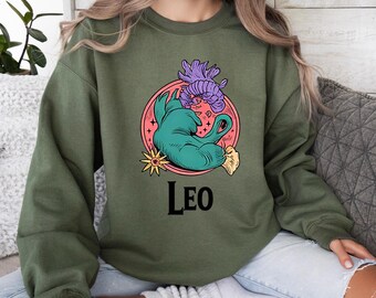 Leo Horoscope Sweatshirt - Leo Birthday Gift - Design Astrological Sweatshirt - Leo August Birthday Sweatshirt -Horoscope Mom Sweatshirt