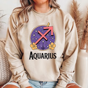 Wassermann Sternzeichen Sweatshirt - Konstellation Wassermann Sweatshirt - Wassermann Horoskop Sweatshirt - Design Astrologisches Sweatshirt - Widder-Zeichen