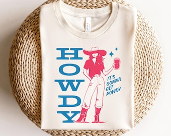 T-shirt Howdy, t-shirt graphique western cowboy, chemise amusante de style country, t-shirt esthétique rodéo, haut cow-girl tendance, t-shirt western unisexe, fille western,