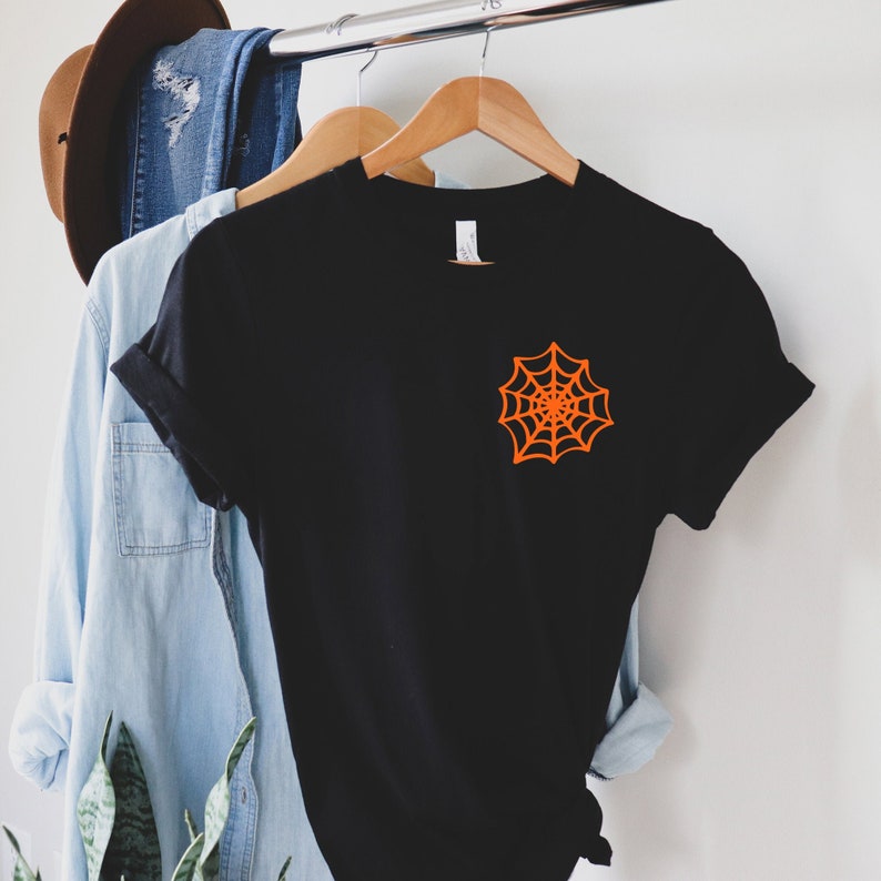 Funny Halloween Shirt, Spider Web Shirt, Halloween Party, Halloween Gift, Halloween Costume, Women Halloween Shirt , Halloween Shirt Kids, image 1