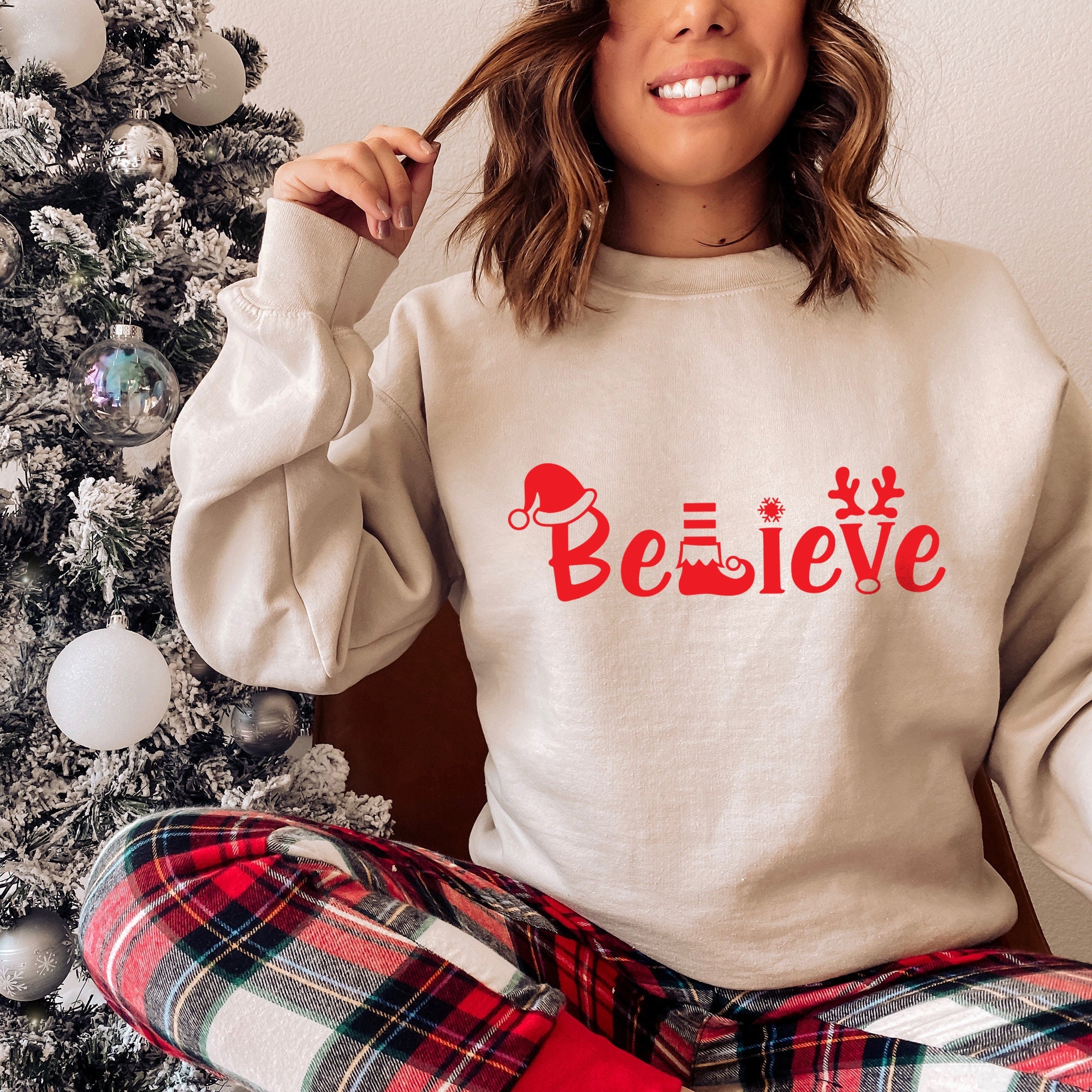 Believe Christmas Sweatshirt, Believe Santa Sweatshirt