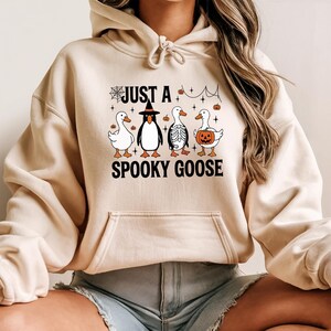 Sudadera con capucha de ganso espeluznante para Halloween, suéter con disfraz de pato, bruja y fantasma, ropa de otoño para pedir dulces o dulces con animales de granja.