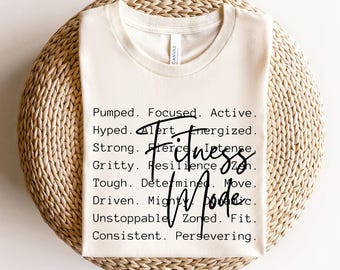 Beschrijving T-shirt fitnesscoach, shirt met motiverende trainingskenmerken, cadeau-T-shirt atletische prestaties, minimalistisch trainingshirt