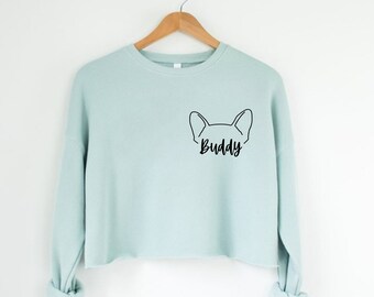 Custom Dog Ears Crop Top, Dog Mom Crop Top, Dog Lover Crop Top, Dog People Crop Top, New Dog Owner Crop Top, Pet Lover Crop Top