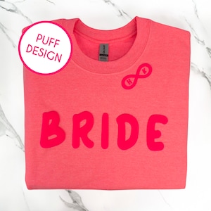 Sudadera de novia personalizada Puff, regalo personalizado Puff para novia, novia en relieve para ser regalo, regalo de despedida de soltera Puff, futura señora sudadera