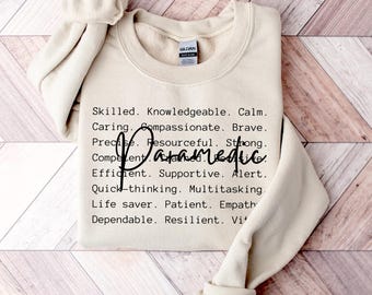 Sanitäter Beschreibung Sweatshirt, Notfallsanitäter Merkmale Rundhalsausschnitt, Ersthelfer Professionelles Geschenk, Minimalistisches EMS Top