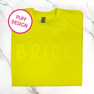 Sudadera de novia personalizada Puff, regalo personalizado Puff para novia, novia en relieve para ser regalo, regalo de despedida de soltera Puff, futura señora sudadera