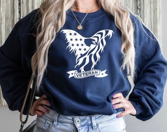 4th of July Sweatshirt, Independence Day Sweatshirt, USA Eagle Sweatshirt, Veteran Father Sweatshirt, American Flag Sweatshirt,