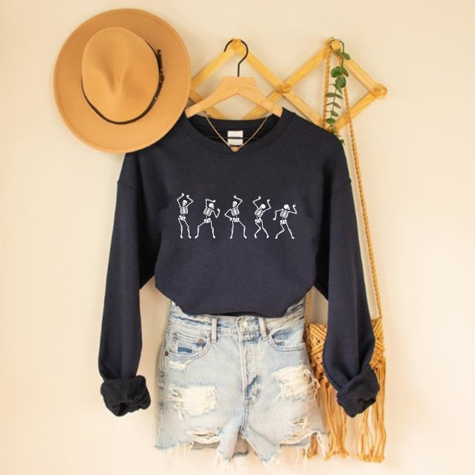 White Dancing Skeleton Sweatshirt main image 0