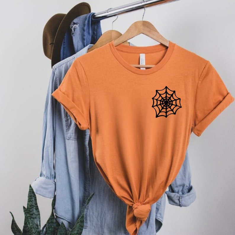Funny Halloween Shirt, Spider Web Shirt, Halloween Party, Halloween Gift, Halloween Costume, Women Halloween Shirt , Halloween Shirt Kids, image 2