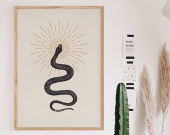 Snake Art Print Etsy