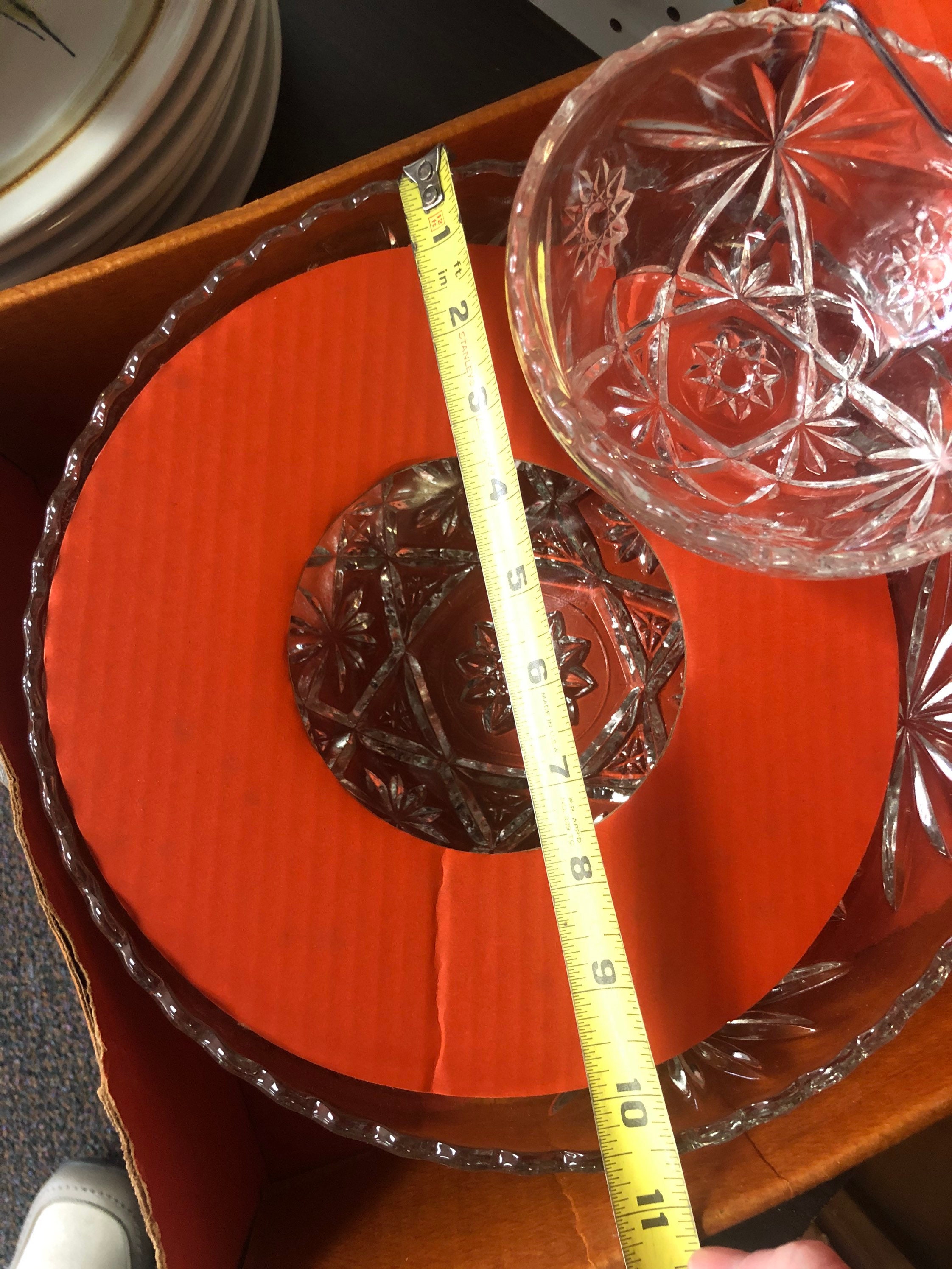 Clear Glass 3 Piece Chip And Dip Set Early American Prescut Etsy