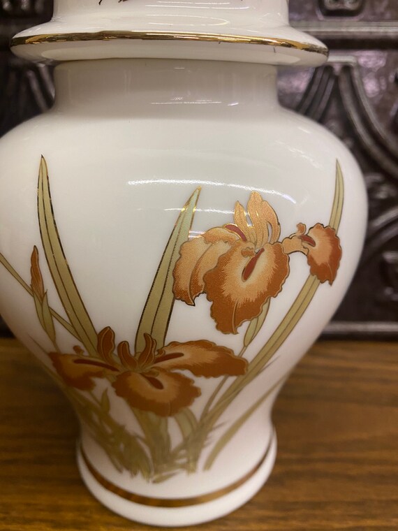 Ginger Jar/ Vase Beautiful Gold Iris Stamped Fine China - Etsy