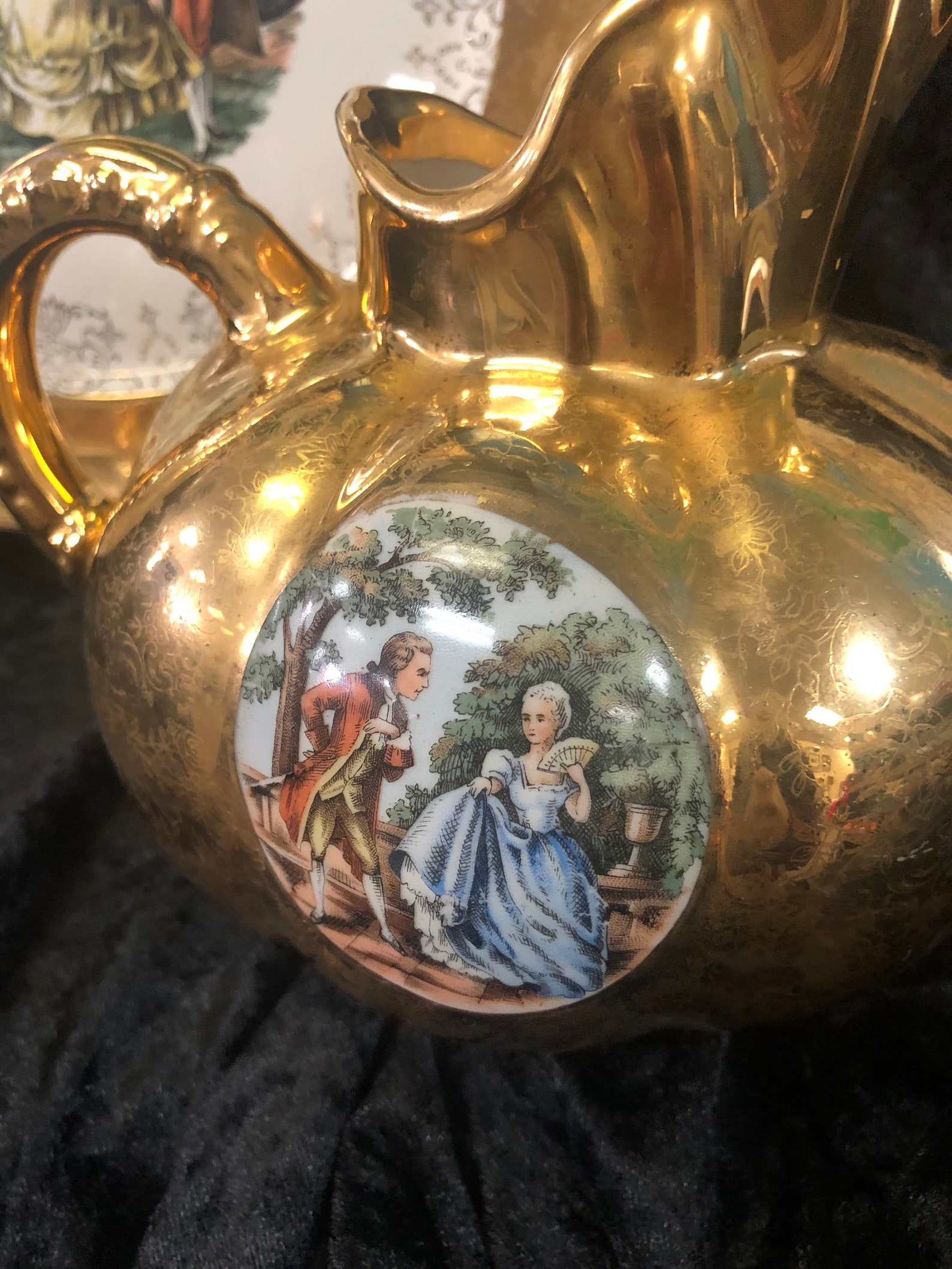22K Gold Victorian Pitcher and Plate Etsy
