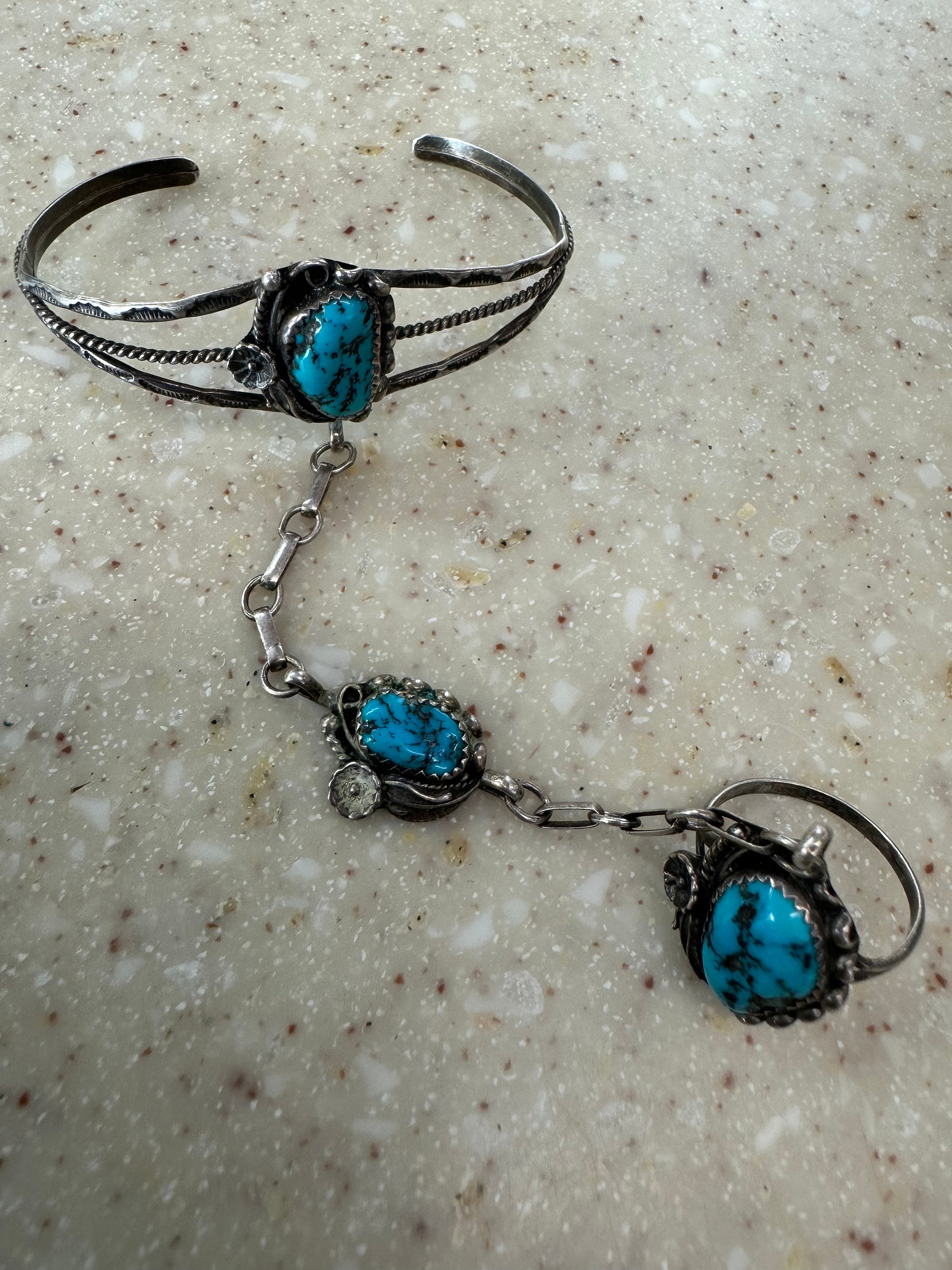 Vintage Navajo Bracelet Sterling Silver Native American Turquoise Slave Vintage Navajo Bracelet Sterling Silver Native American Turquoise Slave