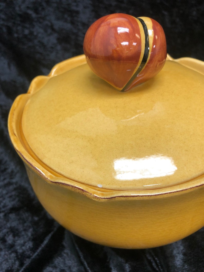 California Pottery USA Covered footed candy Bowl/Dish Majolica Etsy