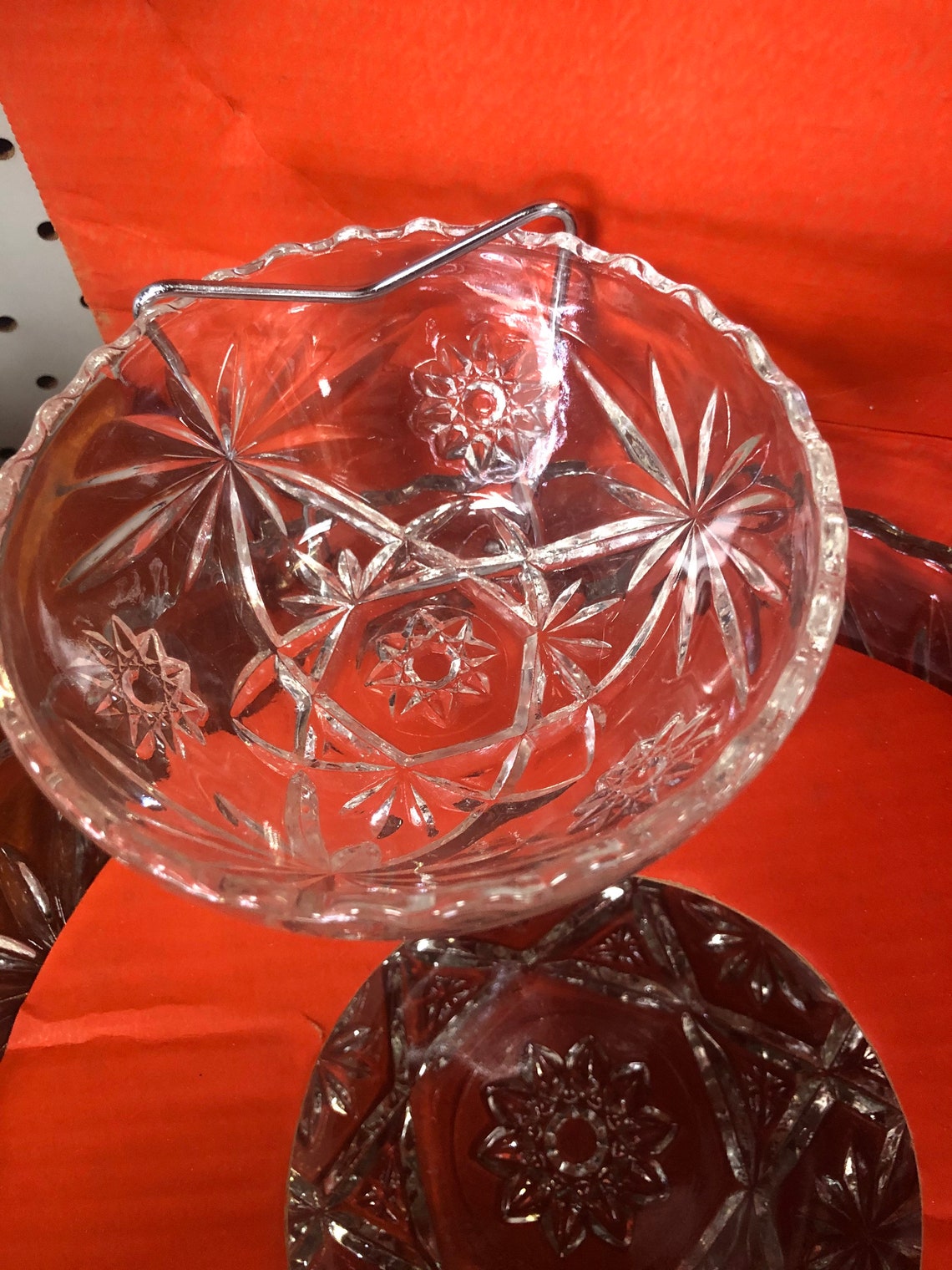 Clear Glass 3 Piece Chip And Dip Set Early American Prescut Etsy