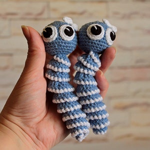 Crochet worry worm Anxiety toy worm Stress toy Worry pet ADHD help Kids stress relief Adult stress relief