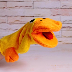 Duck hand puppet with moving mouth Gifts for kids Bird full body glove puppet