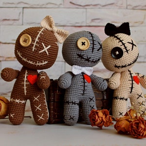 Crochet creepy voodoo doll Thinking of you gift Scary cute doll Halloween voodoo