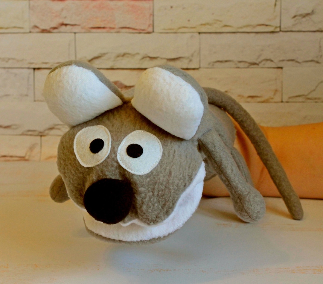 Mouse Hand Puppet With Moving Mouth Gifts for Kids Animal Full Body