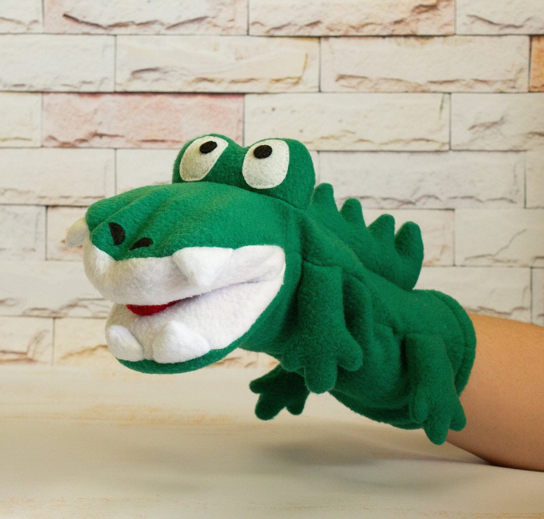 Marionnette à main pour enfant crocodile, bouche articulée, 25cm