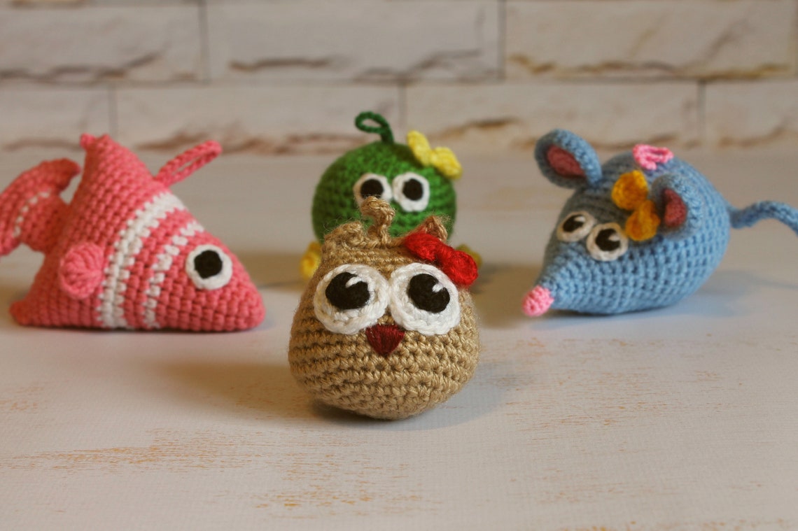 Catnip toys Crochet catnip toys set Knitted cat toys Cat nip | Etsy
