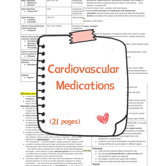 Cardiac Nursing Cheat Sheet Medication Cheat Sheet June 2009 Carta