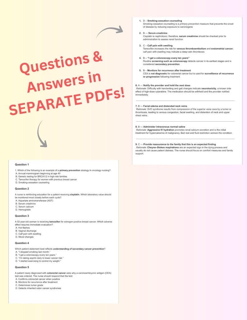 2026 Oncology Certified Nurse Exam, OCN Study Guide and 200 Practice Questions with Answers and Rationales, Chemo nurse image 4