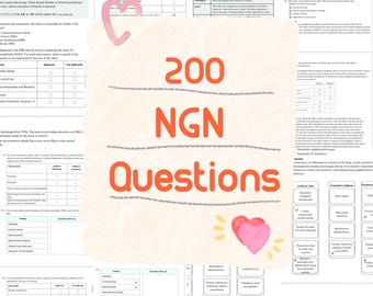 Next Generation NCLEX (NGN) questions, Nursingschool, Nursingstudent, Nursing Notes, Nursing Guides, Nursing Bundle, Medsurg, Study Sheets