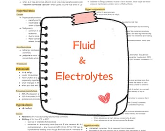 Electrolyte Imbalance Nursing Study Guide Notes with detailed explanation