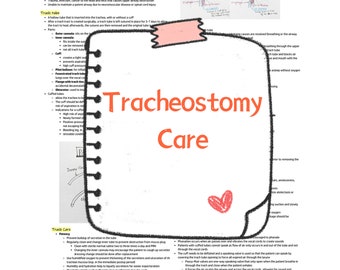 Tracheostomy care, trach tube, nursing note, study guide