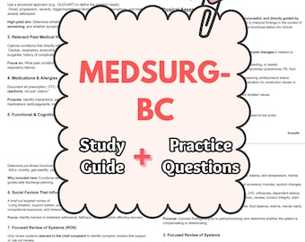 2026 MSBC Medsurg-BC Certification Exam Study Guide and Practice Questions, Answers and Rationales, Digital Download, PDF