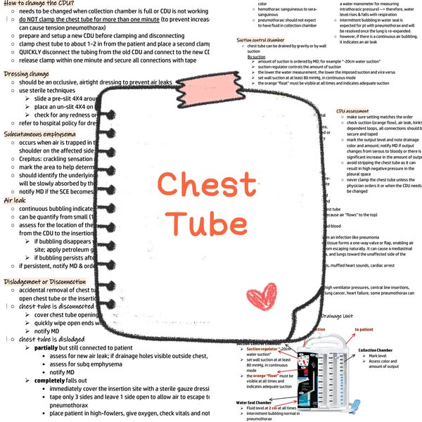 Chest tube, nursing note, study guide