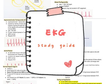 EKG Study Guide, Cardiac Nursing, Fundamentals nursing, Nursing reference, Nursing clinicals, Nclex study, Nursing cheat sheets