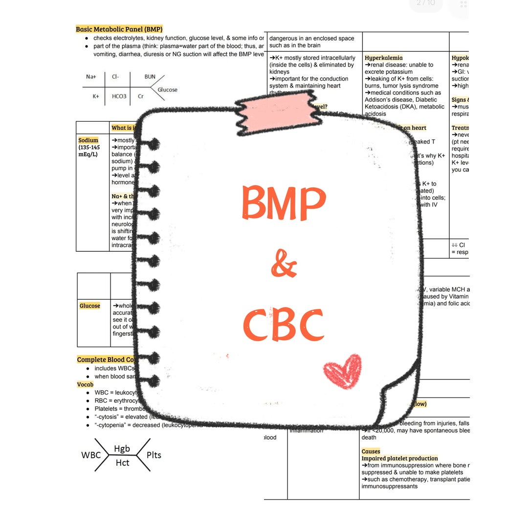 Basic Metabolic Panel Code Basic Metabolic Panel & Complete Blood Count - Etsy