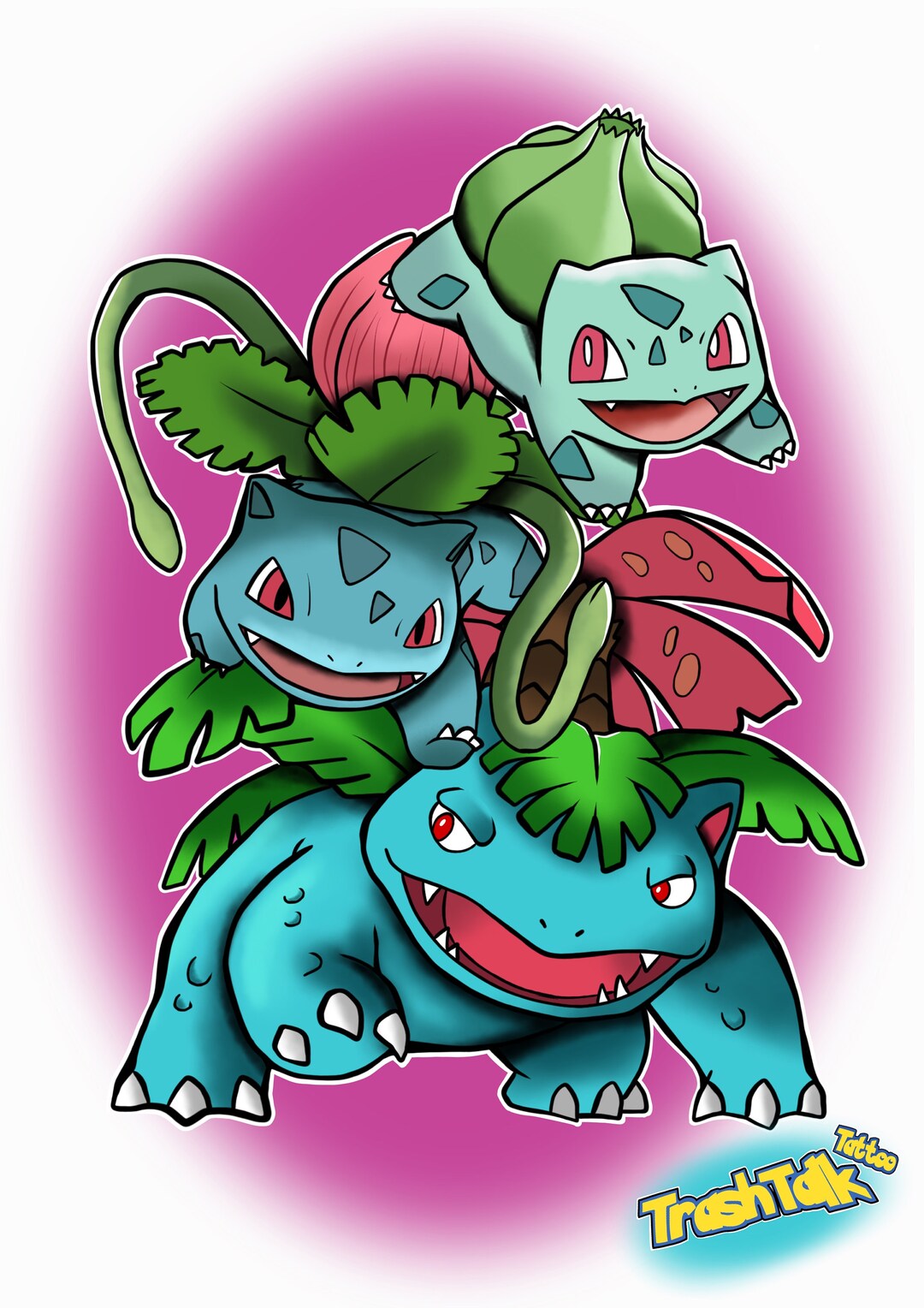 Bulbasaur Evolution Line Digital Print. Etsy