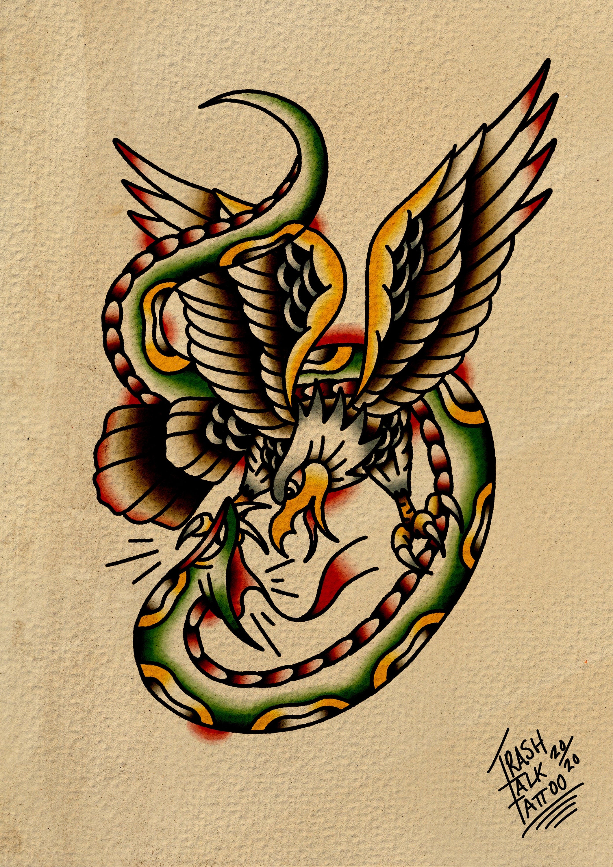 American Traditional Eagle And Snake Tattoo Meaning - Best Design Idea