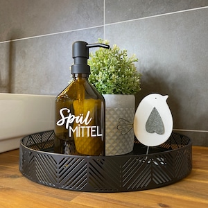 Spender Spülmittel 500 ml - nachhaltig - Seifenspender - Glasflasche - Spenderflasche - Pumpspender - nachfüllbar (01)