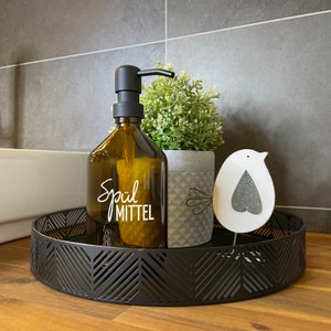 Spender Spülmittel 300 ml - nachhaltig - Seifenspender - Glasflasche - Spenderflasche - Pumpspender - nachfüllbar (02)