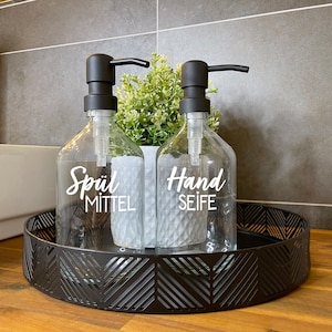 Set Handseife & Spülmittel 500 ml - nachhaltig - Seifenspender Glasflasche - Spülmittel - Spenderflasche - Pumpspender - nachfüllbar (01)