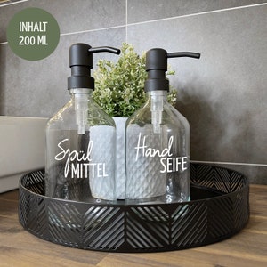 Set Handseife & Spülmittel 500 ml - nachhaltig - Seifenspender Glasflasche - Spülmittel - Spenderflasche - Pumpspender - nachfüllbar (02)