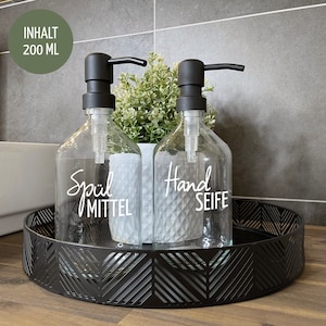 Set Handseife & Spülmittel 200 ml - nachhaltig - Seifenspender Glasflasche - Spülmittel - Spenderflasche - Pumpspender - nachfüllbar (02)