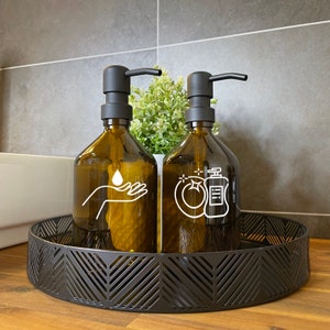 Set Handseife & Spülmittel 500 ml - nachhaltig - Seifenspender Glasflasche - Spülmittel - Spenderflasche - Pumpspender - nachfüllbar (03)