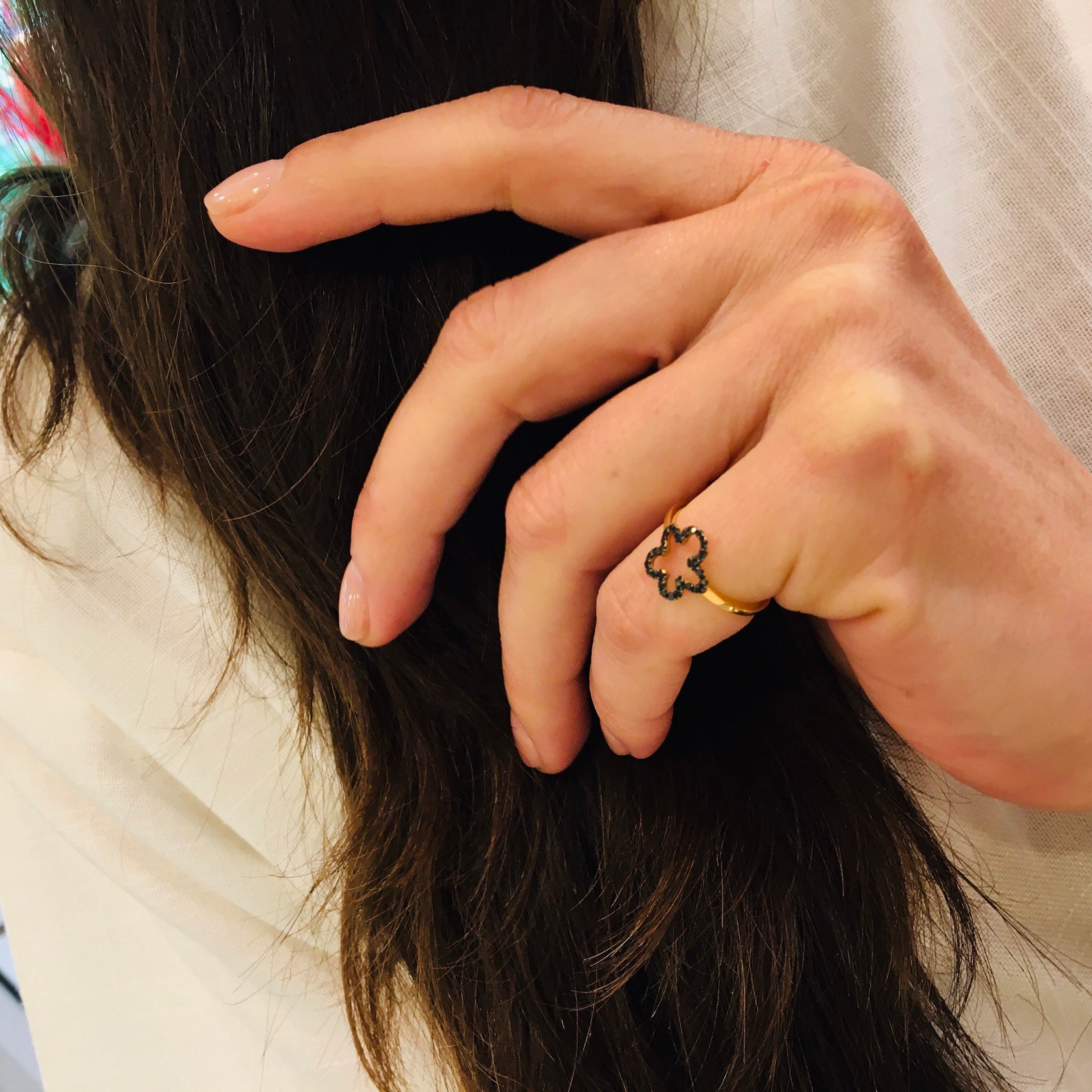 18k solid rose gold ring with tattoo pattern dressed in black | Etsy