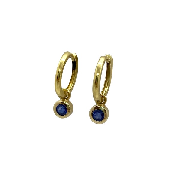 8mm Cushion, 3.5mm Trillion Cut Created Sapphire and 5/8 ctw Round Lab  Grown Diamond Drop Earrings - Grownbrilliance
